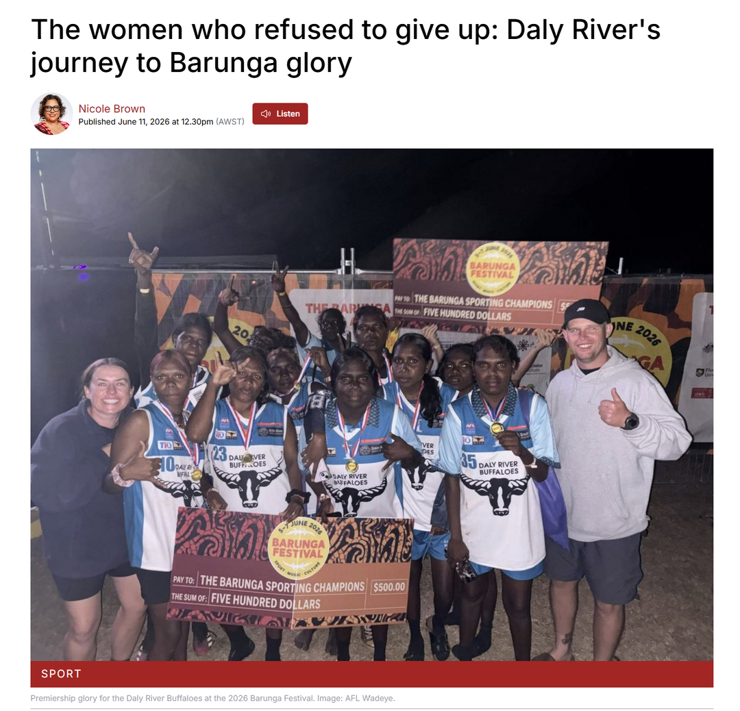 Mamulbak in the News: Celebrating Barunga Glory